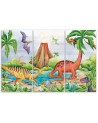 Canvas print for a child's room 3 parts - Dinosaurs at the lake | FEEBY