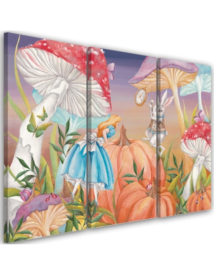 Children's triptych painting - Little Alice in Wonderland | FEEBY