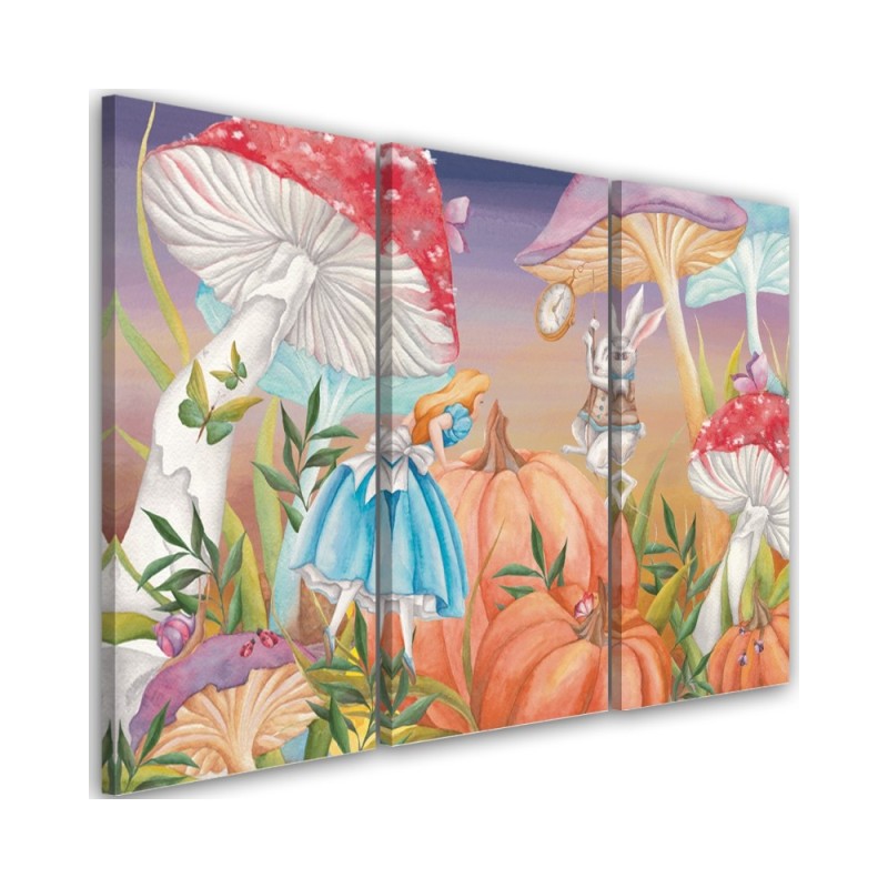 Children's triptych painting - Little Alice in Wonderland | FEEBY