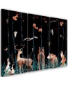 Children's triptych Canvas painting - Forest animals deer bear fox | FEEBY