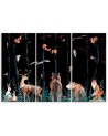 Children's triptych Canvas painting - Forest animals deer bear fox | FEEBY