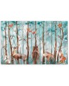Children's triptych painting - Forest animals deer bear fox | FEEBY