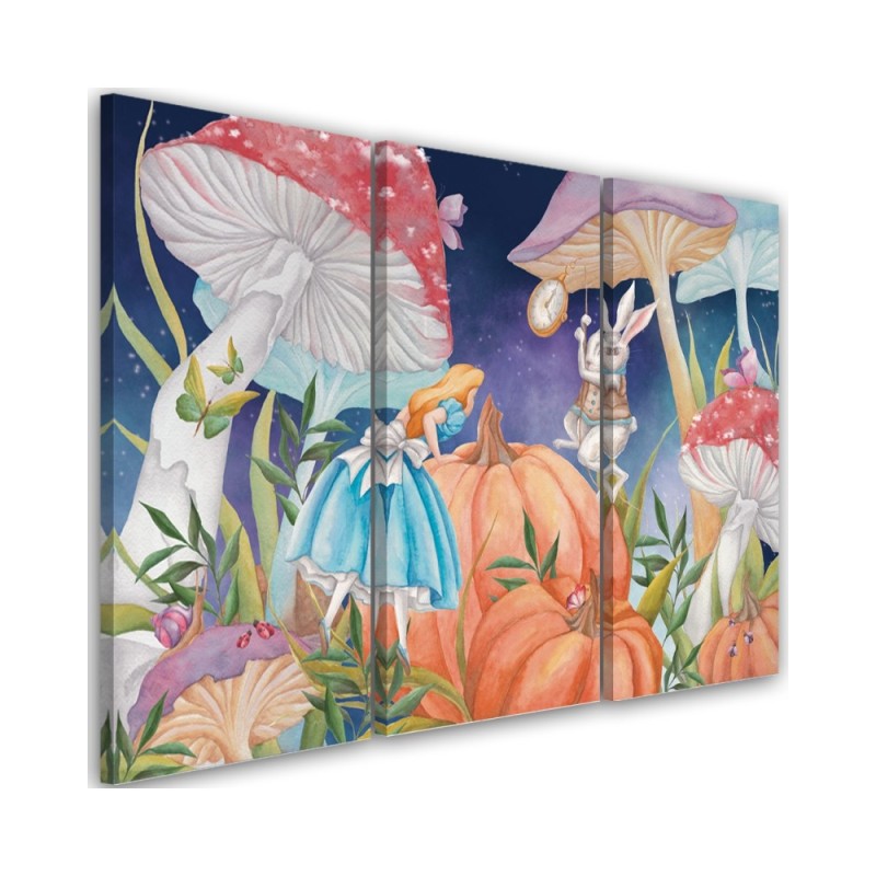 Painting for children triptych - Little Alice in Wonderland | FEEBY