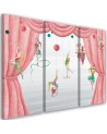 Canvas print for a child's room triptych - Circus acrobats | FEEBY
