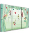 Canvas print for a child's room triptych - Circus acrobats | FEEBY