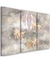Canvas prints for children - Hot air balloon flying house and fish | FEEBY