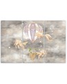 Canvas prints for children - Hot air balloon flying house and fish | FEEBY