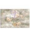 Canvas prints for children - Hot air balloon flying house and fish | FEEBY
