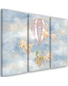 Canvas prints for children - Hot air balloon flying house and fish | FEEBY