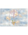 Canvas prints for children - Hot air balloon flying house and fish | FEEBY