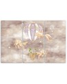 Canvas prints for children - Hot air balloon flying house and fish | FEEBY