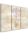 Canvas prints for children - Hot air balloon flying house and fish | FEEBY