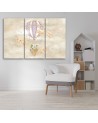 Canvas prints for children - Hot air balloon flying house and fish | FEEBY