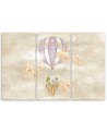 Canvas prints for children - Hot air balloon flying house and fish | FEEBY