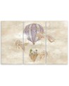 For kids Canvas prints - Hot air balloon flying house and fish | FEEBY