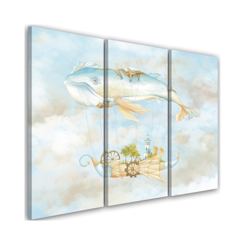 Children's triptych - Flying whale and ship | FEEBY