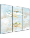 Children's triptych - Flying whale and ship | FEEBY