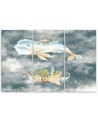 Children's triptych - Flying whale and ship | FEEBY