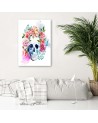 Canvas prints for teenager modern - Painted skull in flowers | FEEBY