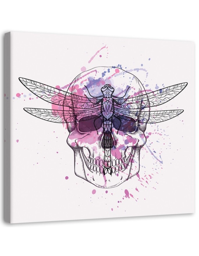 Canvas prints for teenage room - Skull and dragonfly | FEEBY