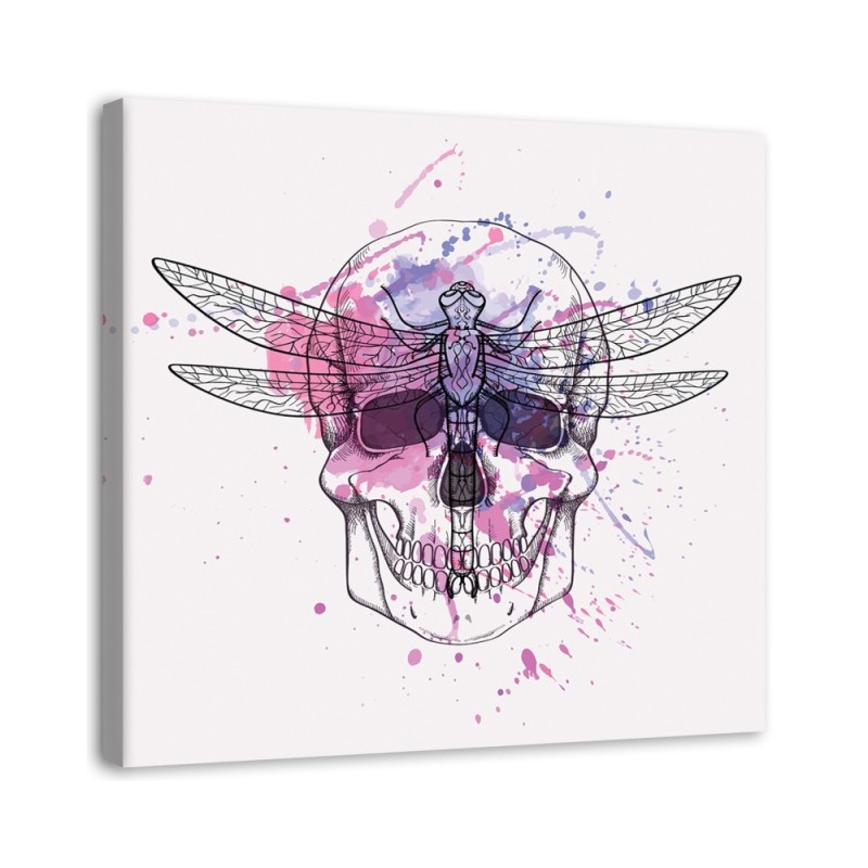 Canvas prints for teenage room - Skull and dragonfly | FEEBY