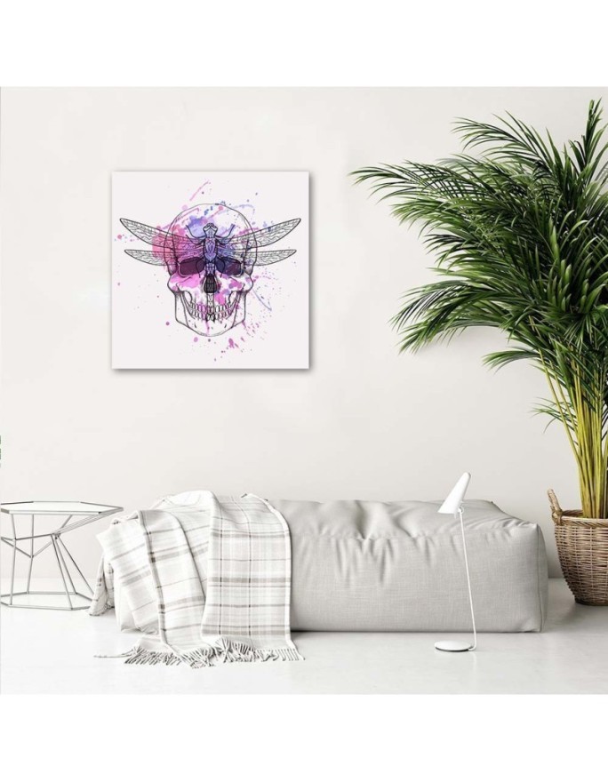 Canvas prints for teenage room - Skull and dragonfly | FEEBY