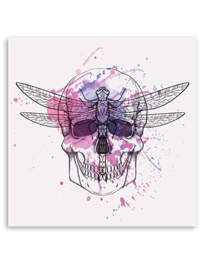 Canvas prints for teenage room - Skull and dragonfly | FEEBY