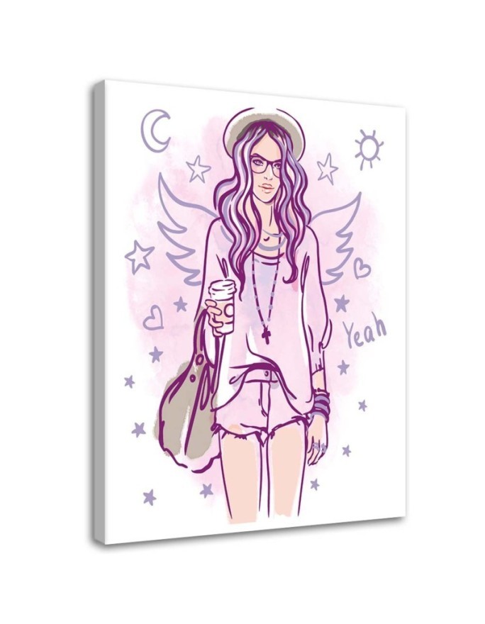 For teenage girl canvas print - Hipster Girl pop art | FEEBY