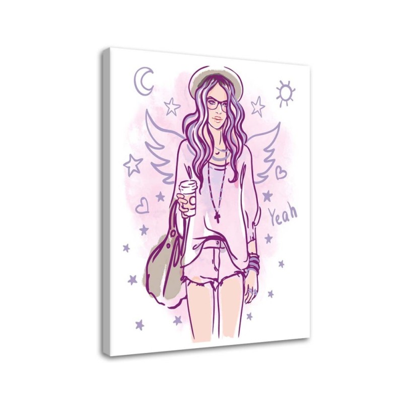For teenage girl canvas print - Hipster Girl pop art | FEEBY