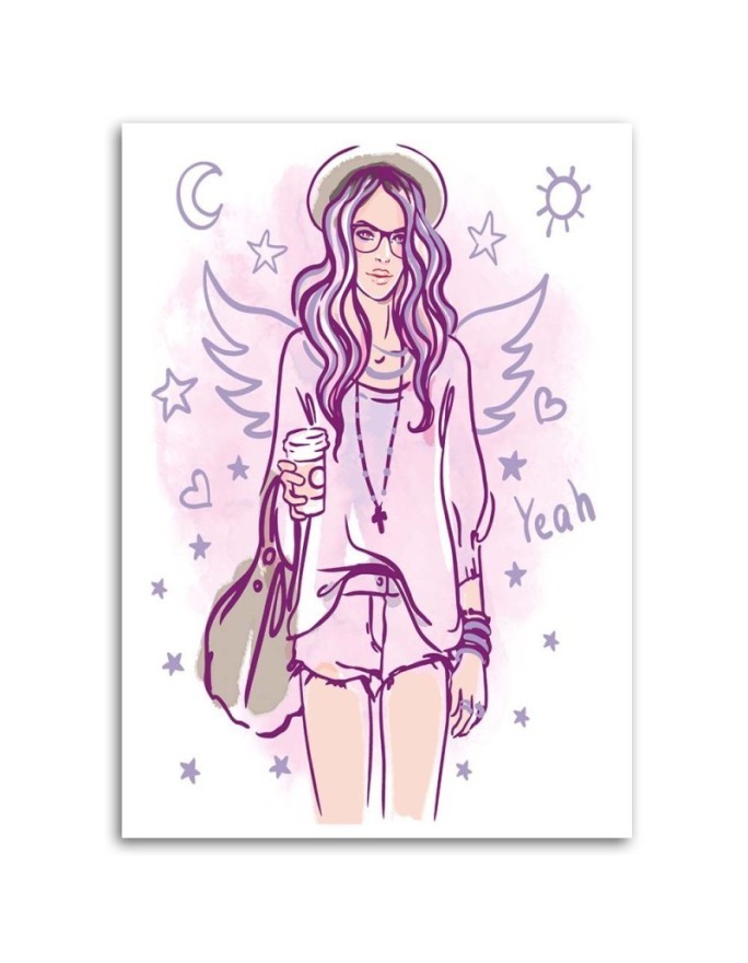 For teenage girl canvas print - Hipster Girl pop art | FEEBY