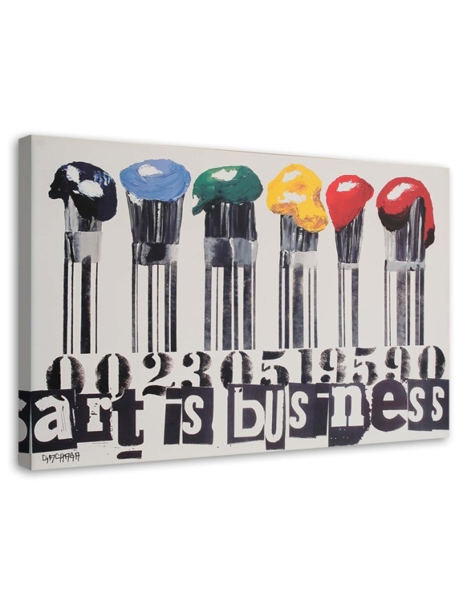 Pop art Canvas painting for wall - Brushes with coloured paint | FEEBY