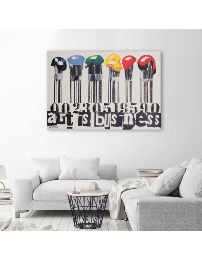 Pop art Canvas painting for wall - Brushes with coloured paint | FEEBY