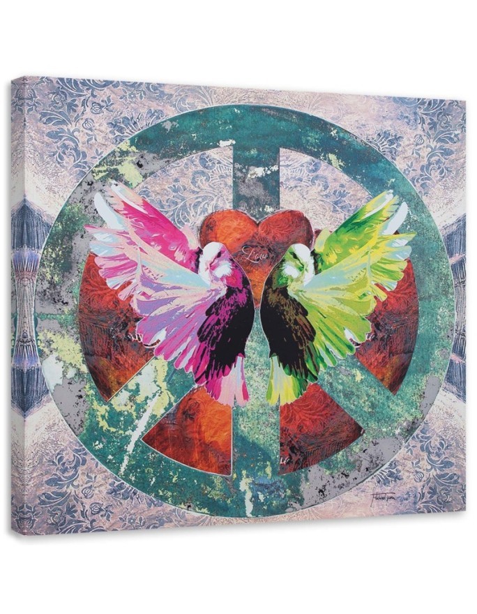 Fashionable wall art paintings - Peace sign and birds | FEEBY