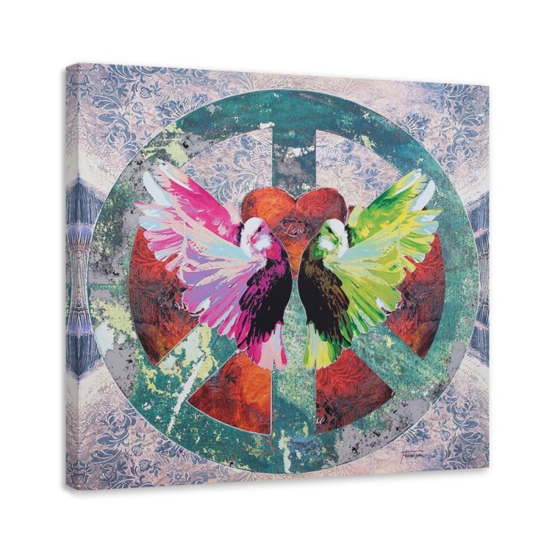 Fashionable wall art paintings - Peace sign and birds | FEEBY