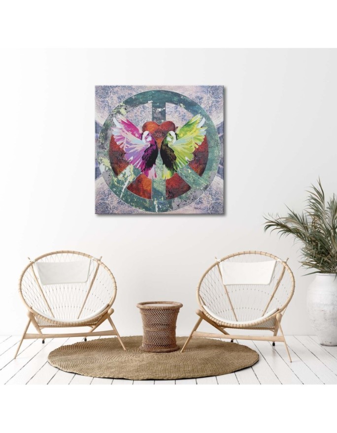 Fashionable wall art paintings - Peace sign and birds | FEEBY