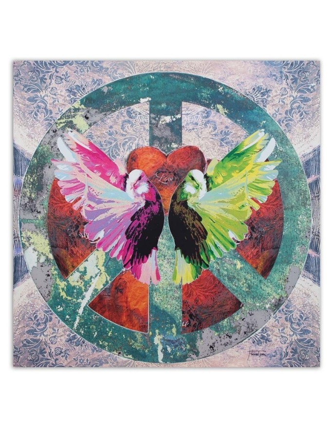 Fashionable wall art paintings - Peace sign and birds | FEEBY