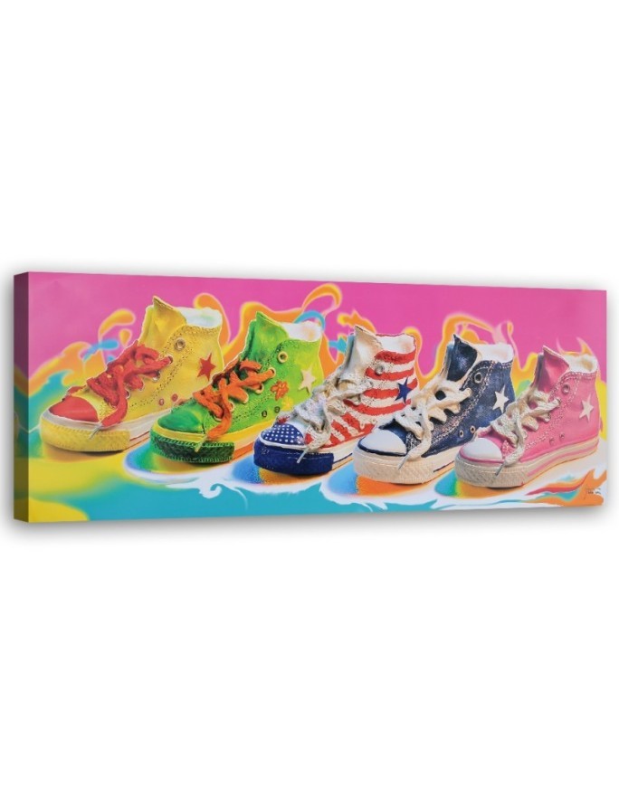 Panoramic canvas painting - Colourful trainers | FEEBY