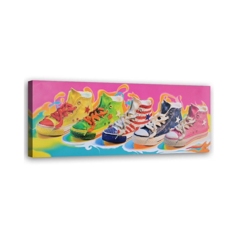 Panoramic canvas painting - Colourful trainers | FEEBY
