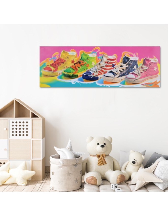 Panoramic canvas painting - Colourful trainers | FEEBY