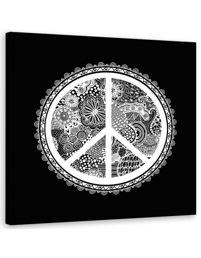 Canvas prints for teenager's room - Black and white peace sign Andrea Haase | FEEBY