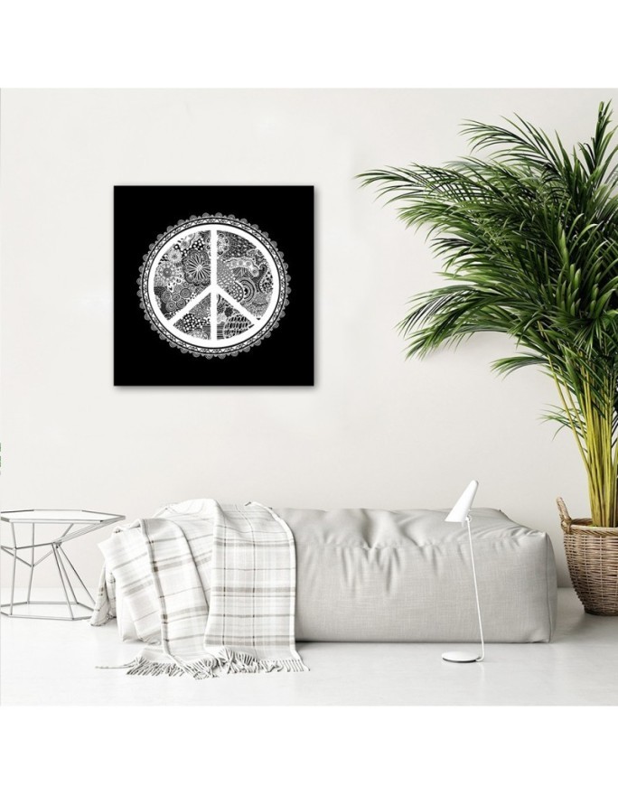 Canvas prints for teenager's room - Black and white peace sign Andrea Haase | FEEBY