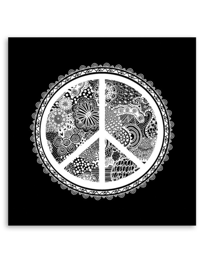 Canvas prints for teenager's room - Black and white peace sign Andrea Haase | FEEBY