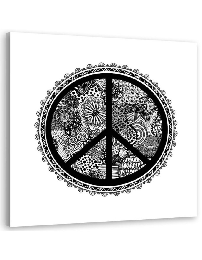 Canvas prints for teenager's room - Black and white peace sign Andrea Haase | FEEBY