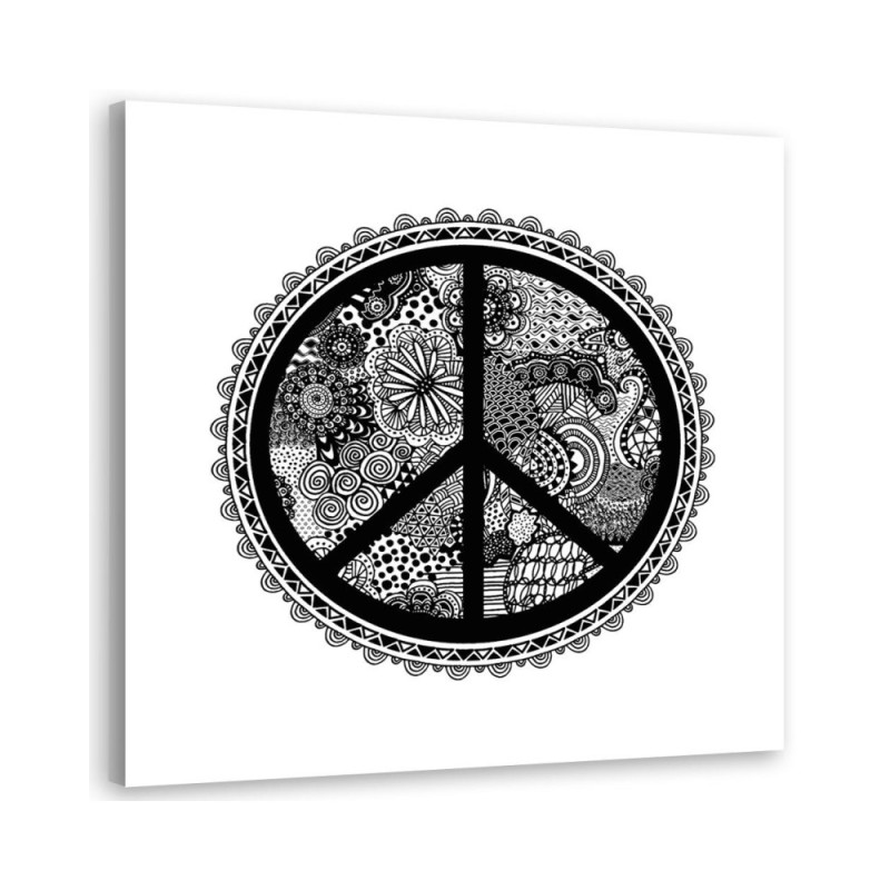 Canvas prints for teenager's room - Black and white peace sign Andrea Haase | FEEBY