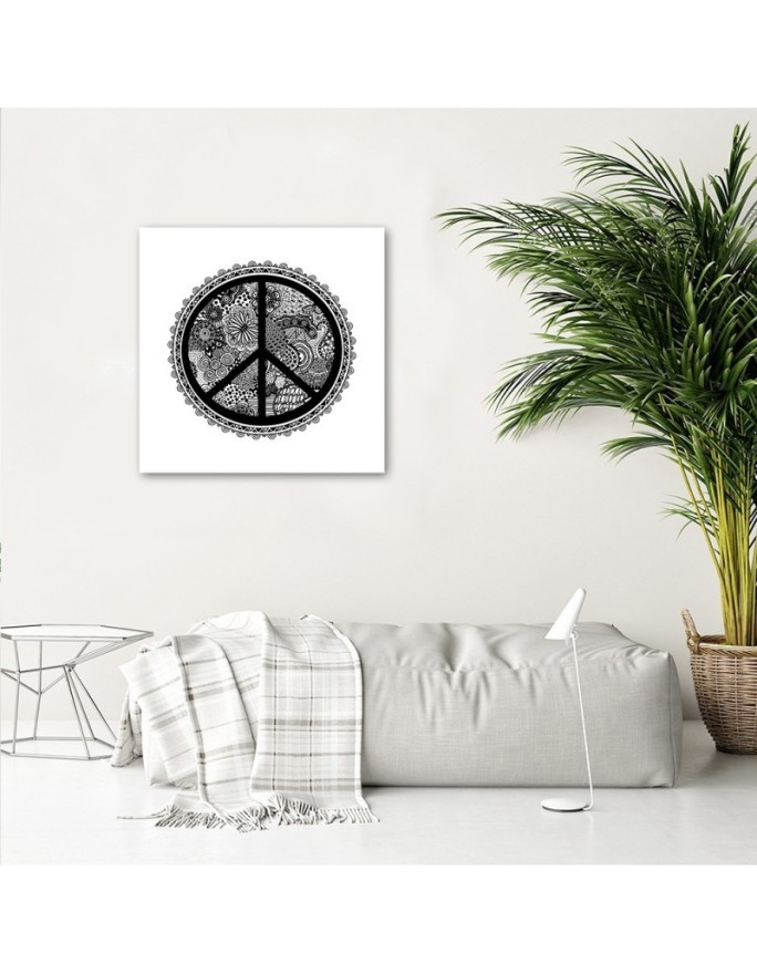 Canvas prints for teenager's room - Black and white peace sign Andrea Haase | FEEBY