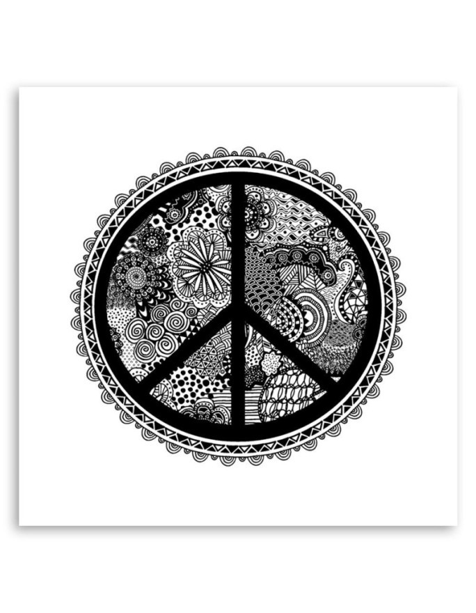 Canvas prints for teenager's room - Black and white peace sign Andrea Haase | FEEBY