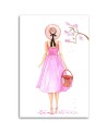 Decorative Canvas painting for teenage girl - Walk in pink dress Gisifraga | FEEBY