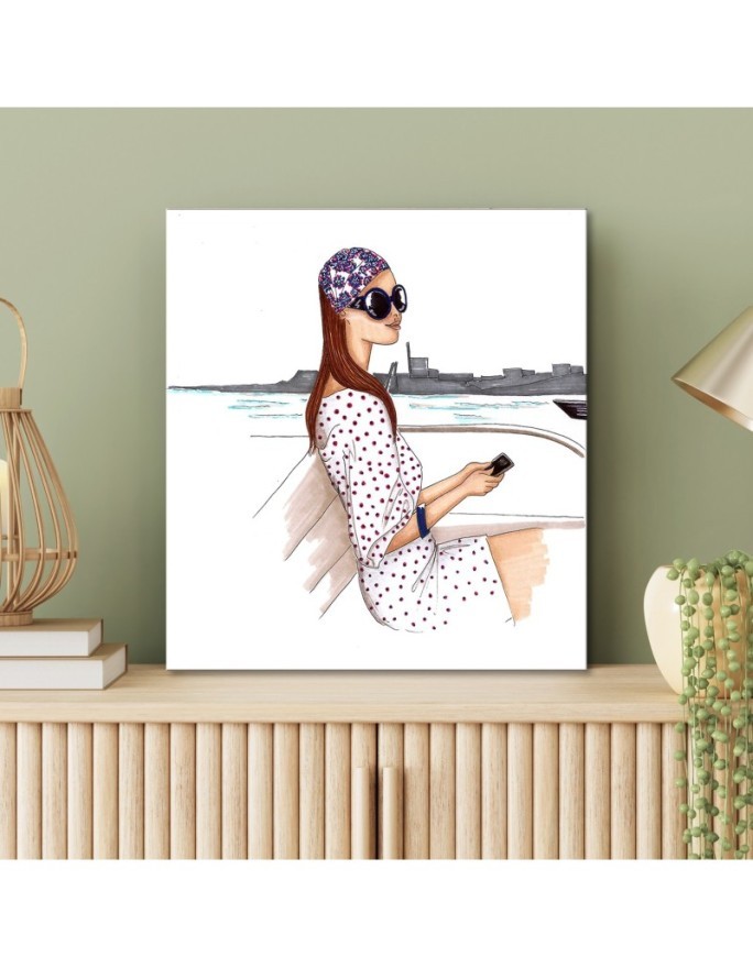 Canvas prints for teenage girls - Woman on a boat Gisifraga | FEEBY