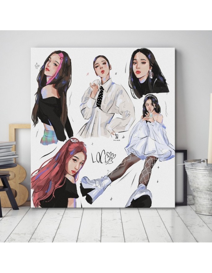 Teenage room wall art painting - Feminine look Vivian Arty | FEEBY