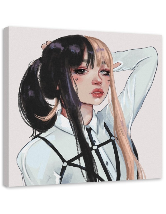 Teenage room Canvas painting - Two-tone eyes by Vivian Arty | FEEBY